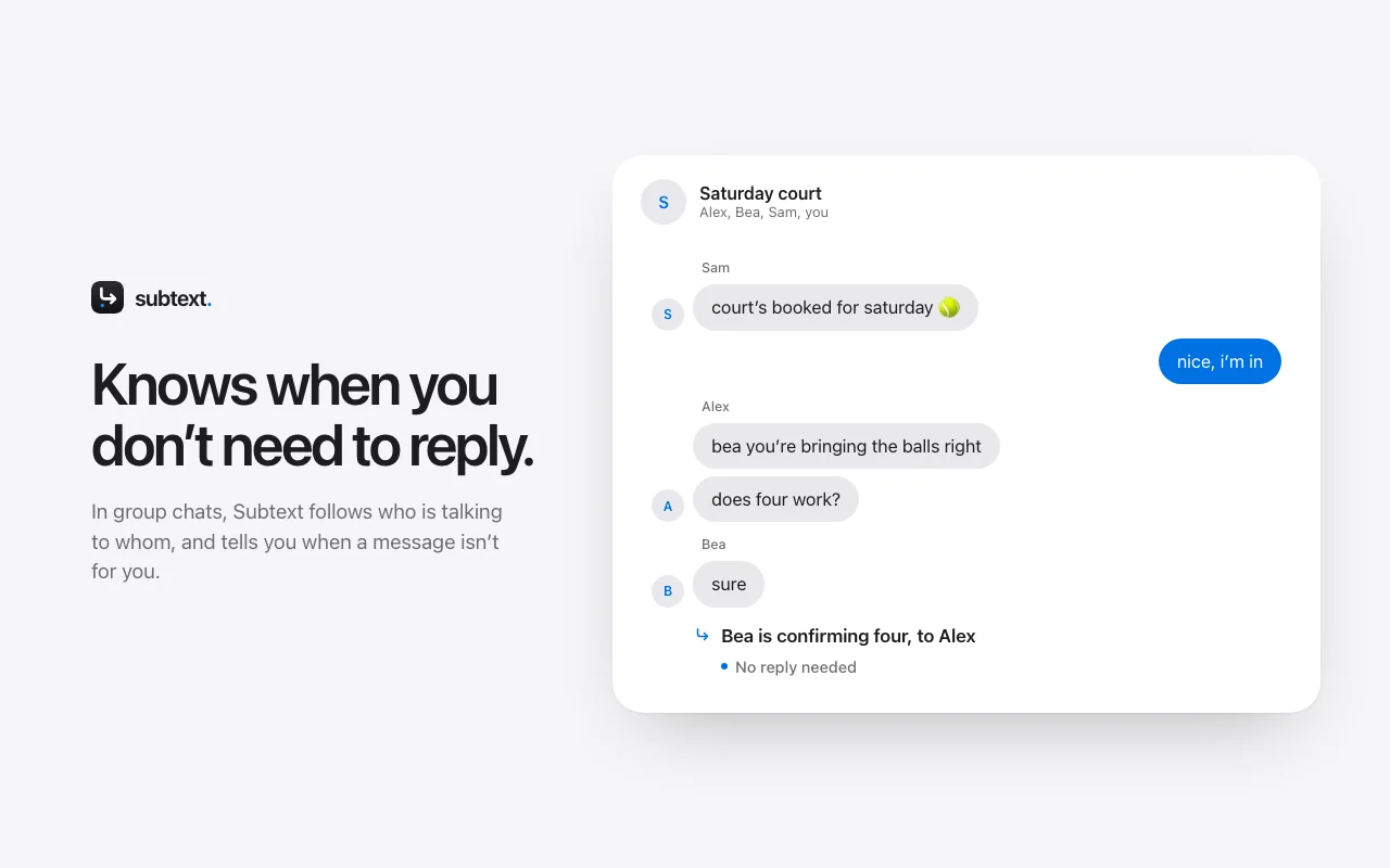 A group chat where no reply is needed